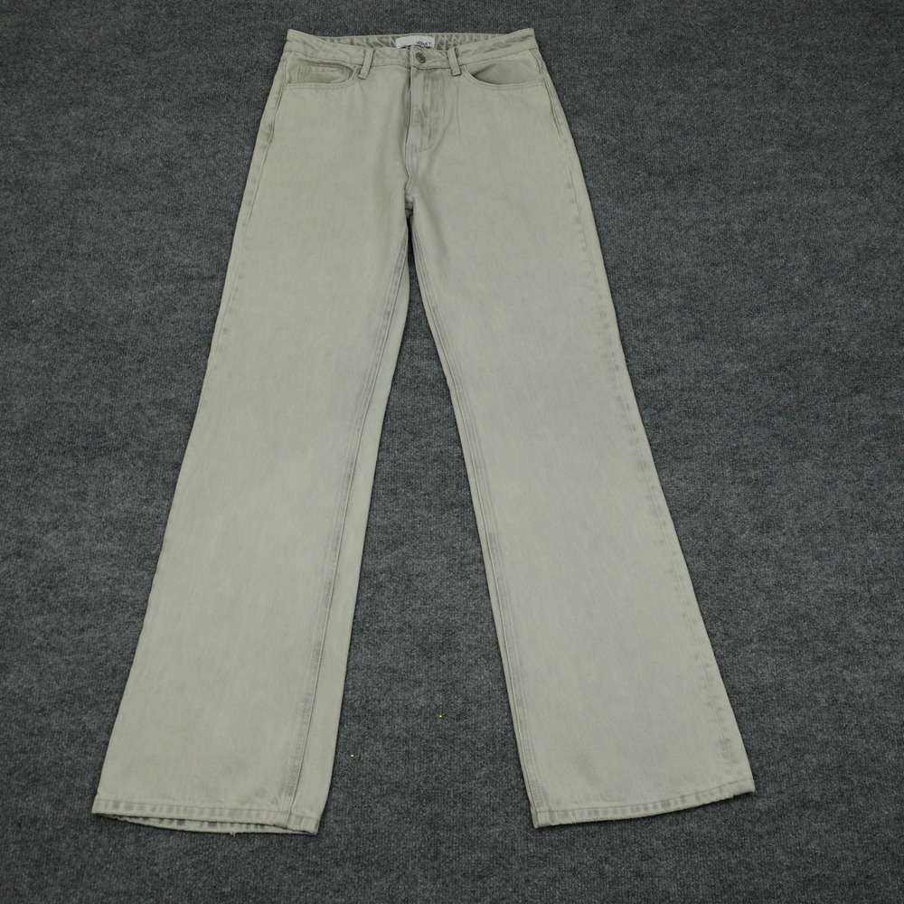 Vervet Jeans Women 28 Khaki Green Wide Leg High Rise 100% Cotton V2477